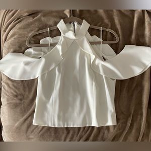 Alice and Olivia white off shoulder crop top size 8